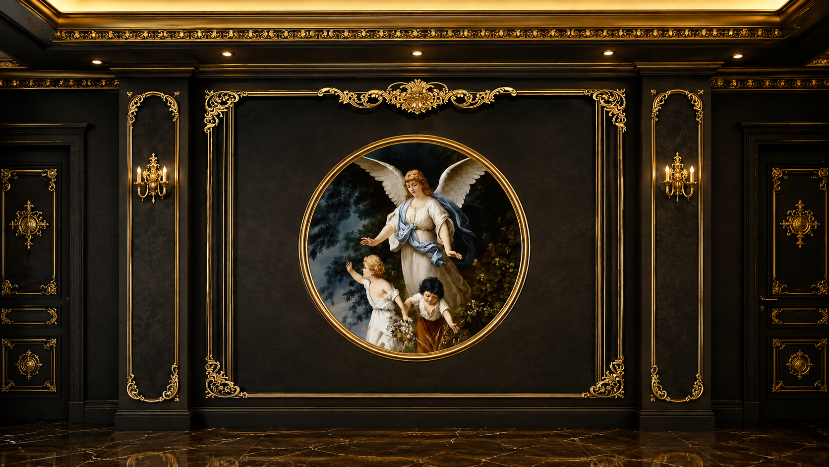 Wall covering and ceiling